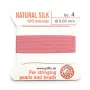 Silk bead cord 0.6mm dark pink x 2m