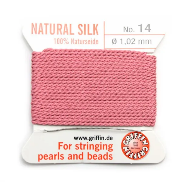 Silk bead cord 1.02mm dark pink x 2m