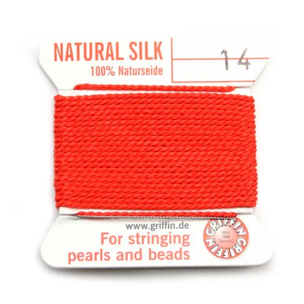 Fil du soie 1.02mm corail x 2m