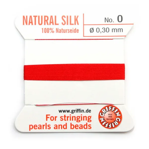 Fil du soie 0.3mm rouge x 2m