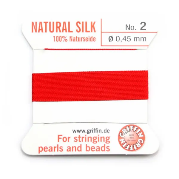 Fil du soie 0.45mm rouge x 2m