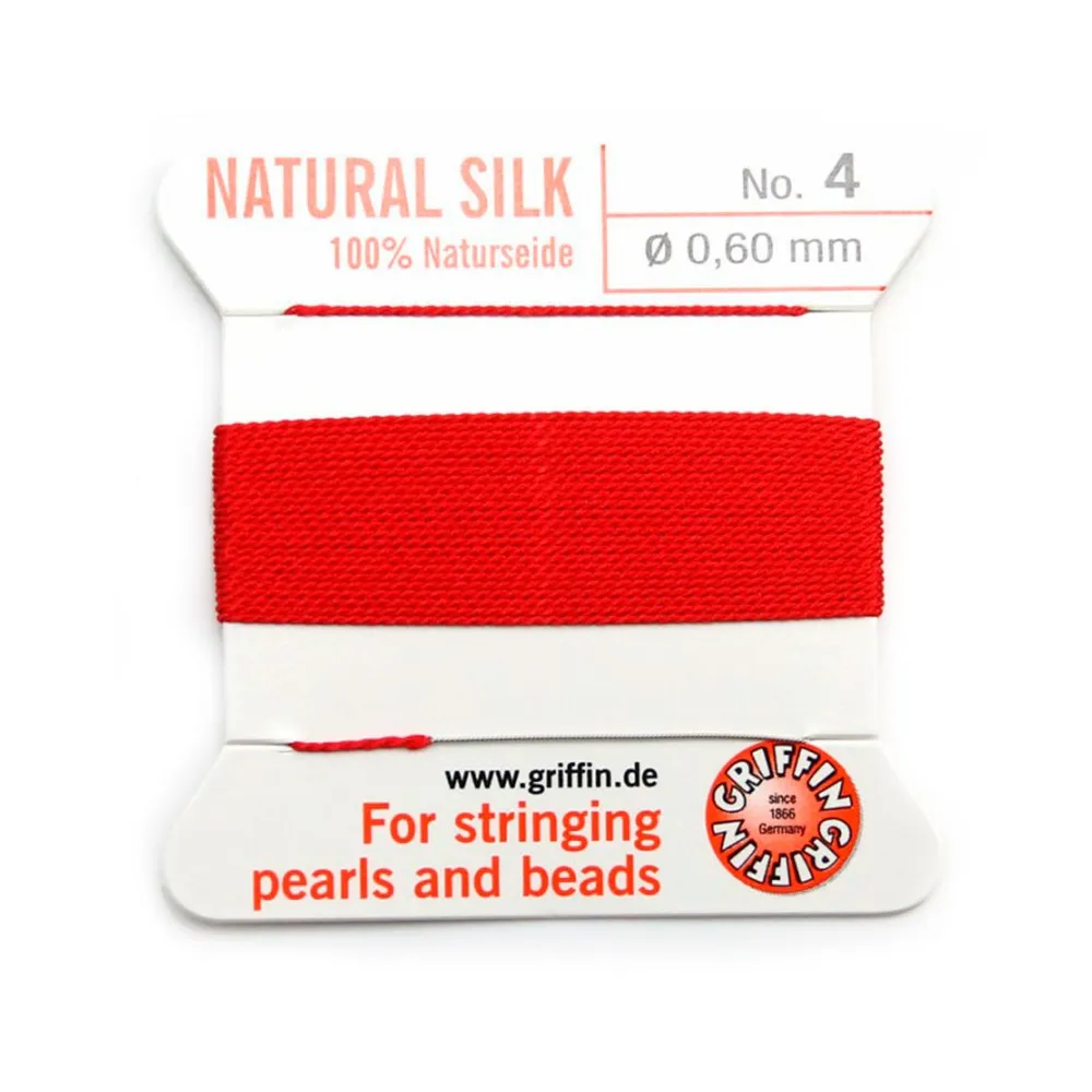 Fil du soie 0.6mm rouge x 2m
