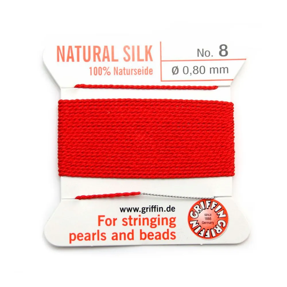 Fil du soie 0.8mm rouge x 2m