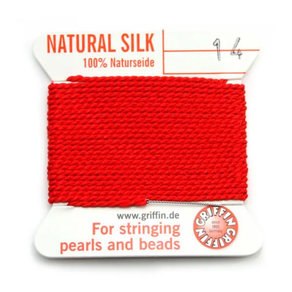 Fil du soie 1.02mm rouge x 2m