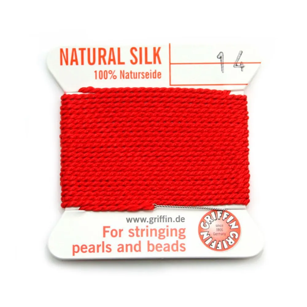 Fil du soie 1.02mm rouge x 2m