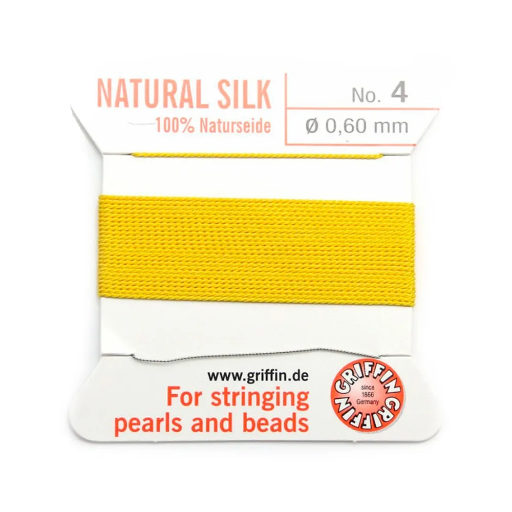 Fil du soie 0.6mm jaune claire x 2m