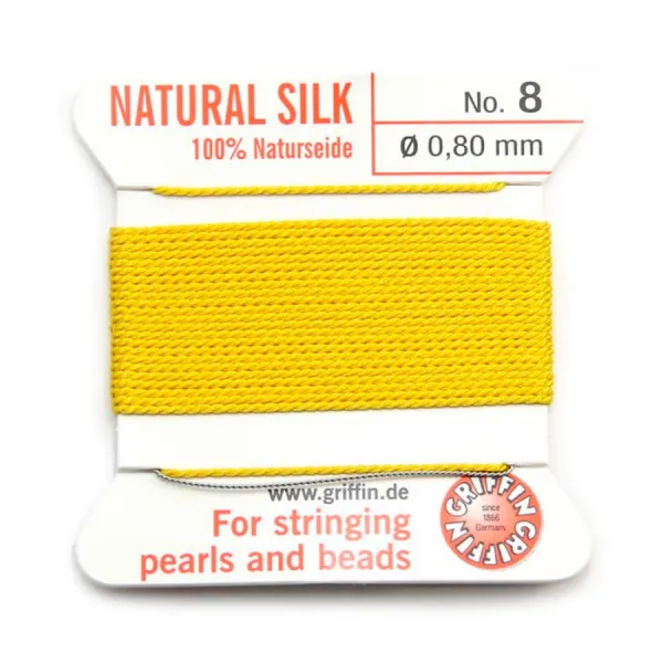 Fil du soie 0.8mm jaune claire x 2m