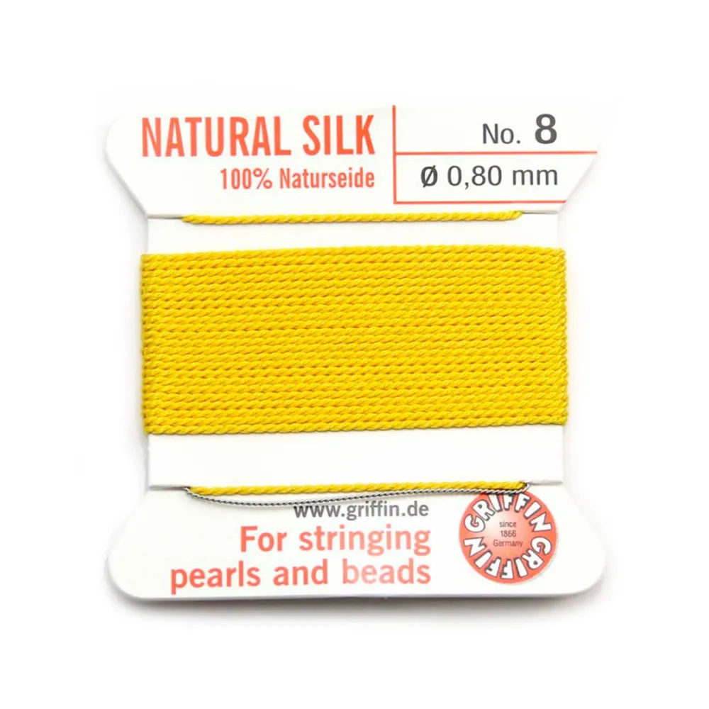 Fil du soie 0.8mm jaune claire x 2m