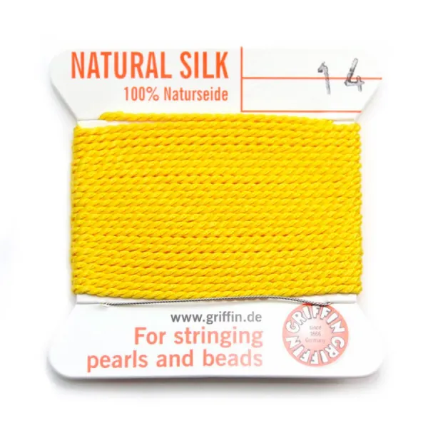 Fil du soie 1.02mm jaune claire x 2m