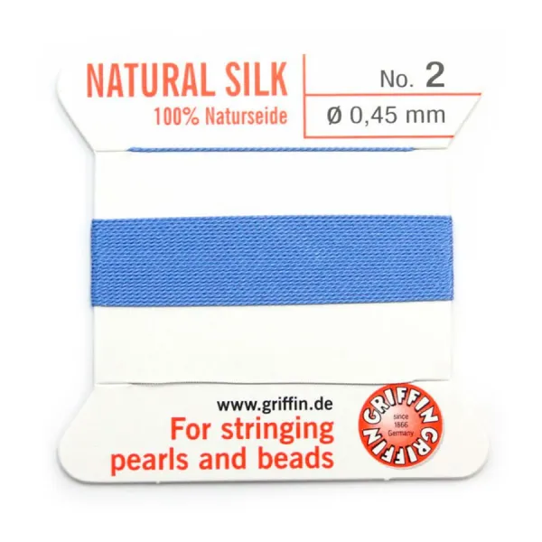 Fil du soie 0.45mm bleu x 2m