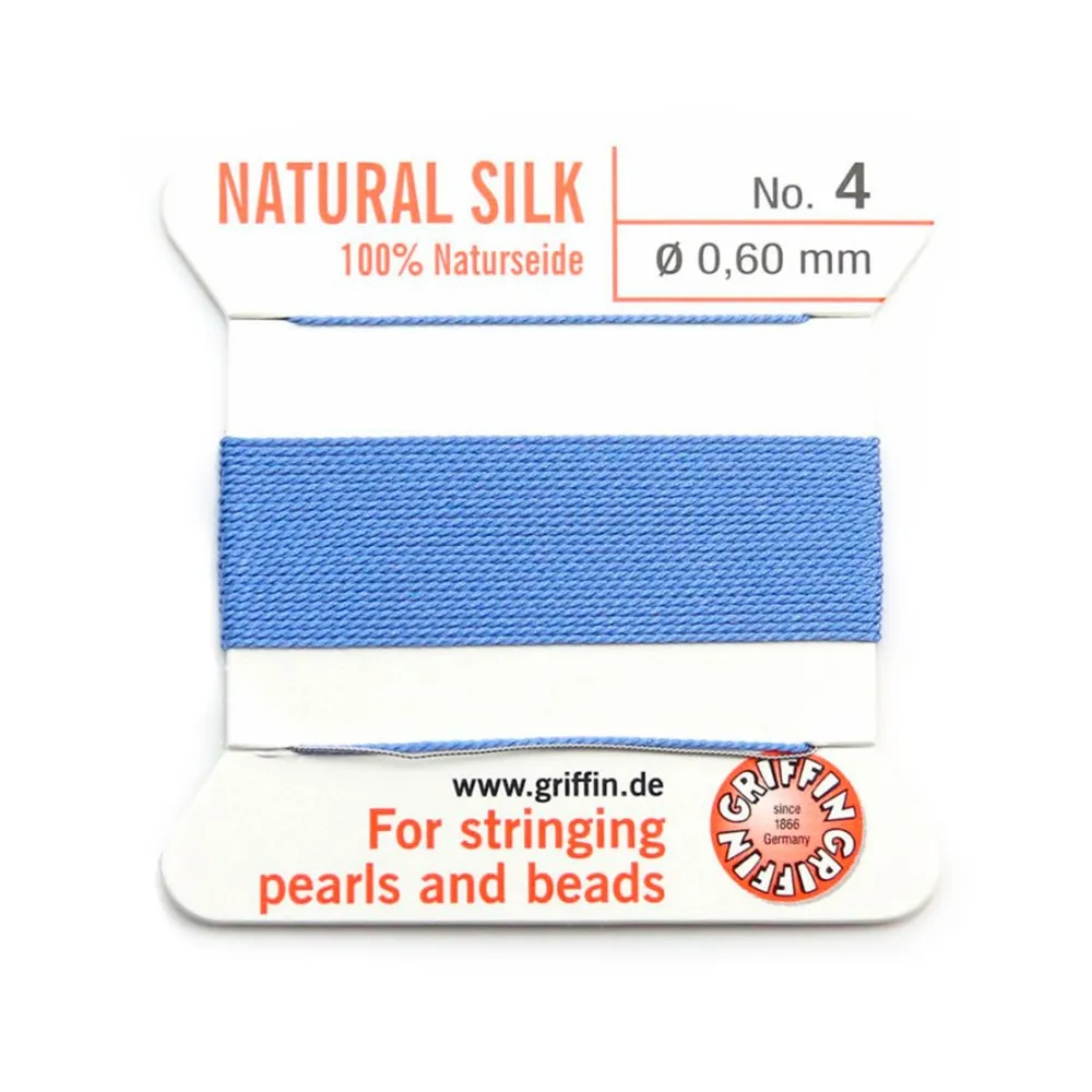 Fil du soie 0.6mm bleu x 2m