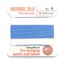 Silk bead cord 0.6mm bleu x 2m