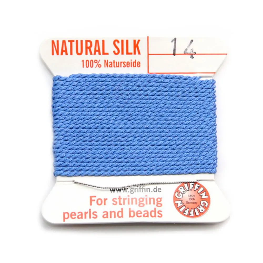Fil du soie 1.02mm bleu x 2m