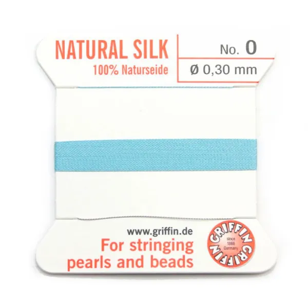 Fil du soie 0.3mm turquoise x 2m