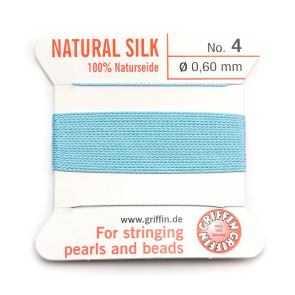 Fil du soie 0.6mm turquoise x 2m