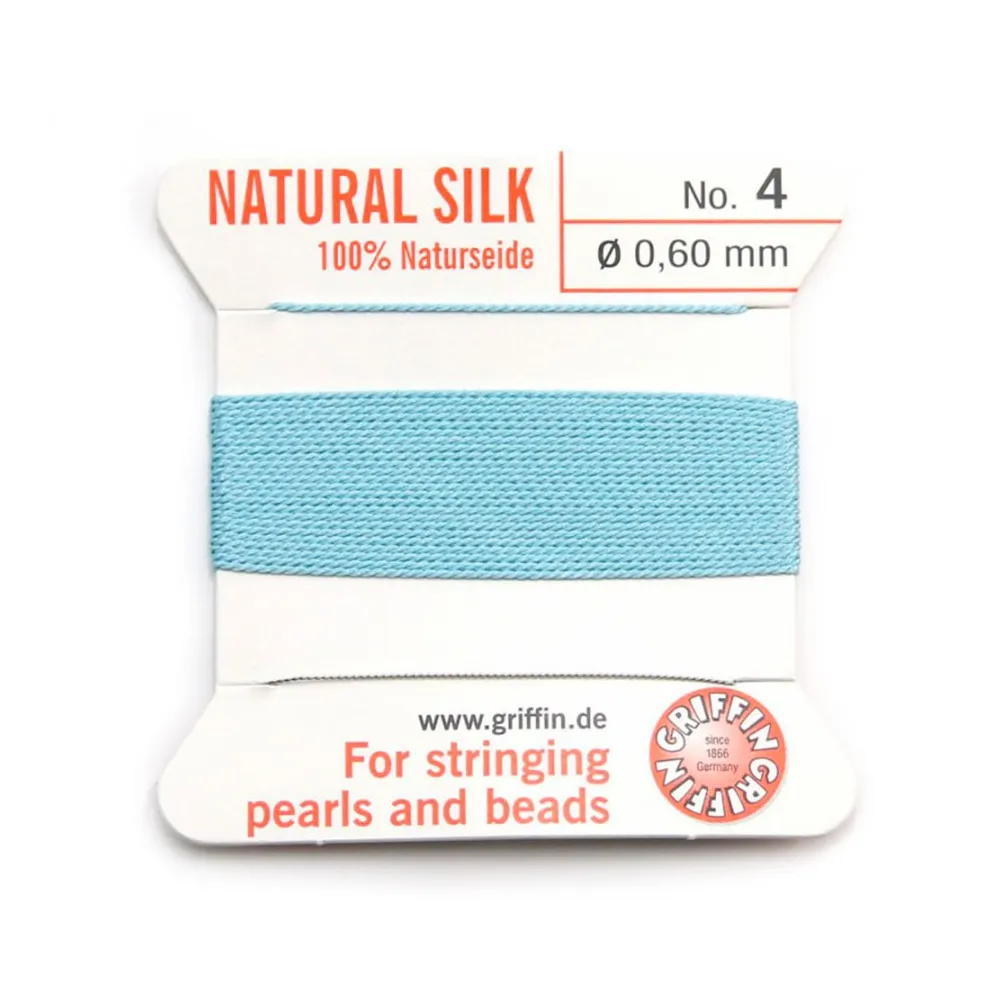 Fil du soie 0.6mm turquoise x 2m