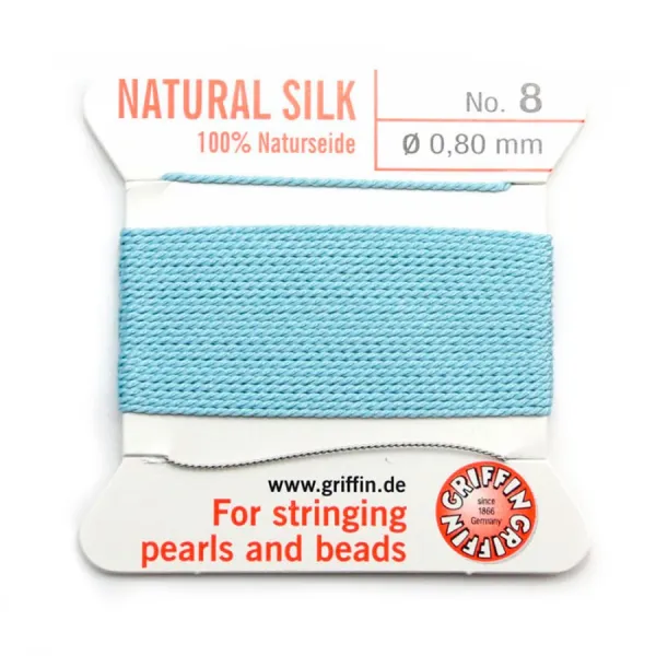 Silk bead cord 0.8mm turquoise x 2m