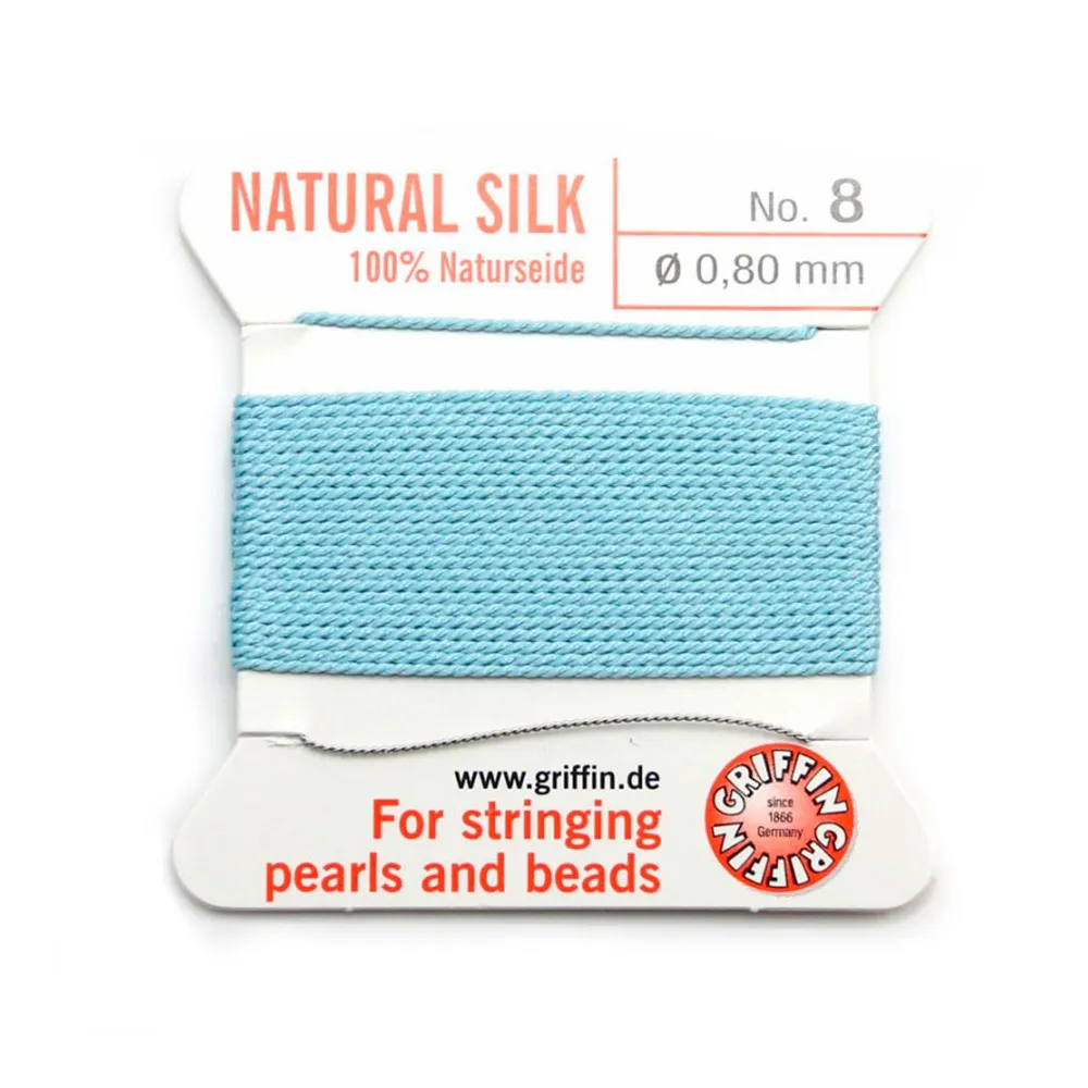 Silk bead cord 0.8mm turquoise x 2m