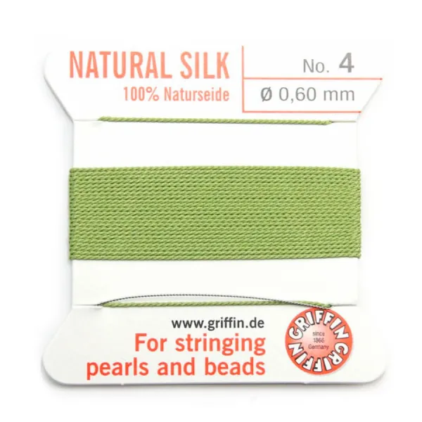 Fil du soie 0.6mm vert jade x 2m