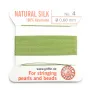 Silk bead cord 0.6mm green jade x 2m