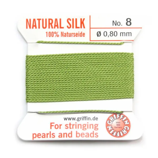 Fil du soie 0.8mm vert jade x 2m