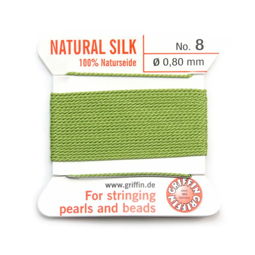 Fil du soie 0.8mm vert jade x 2m