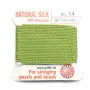 Silk bead cord 1.02mm green jade x 2m