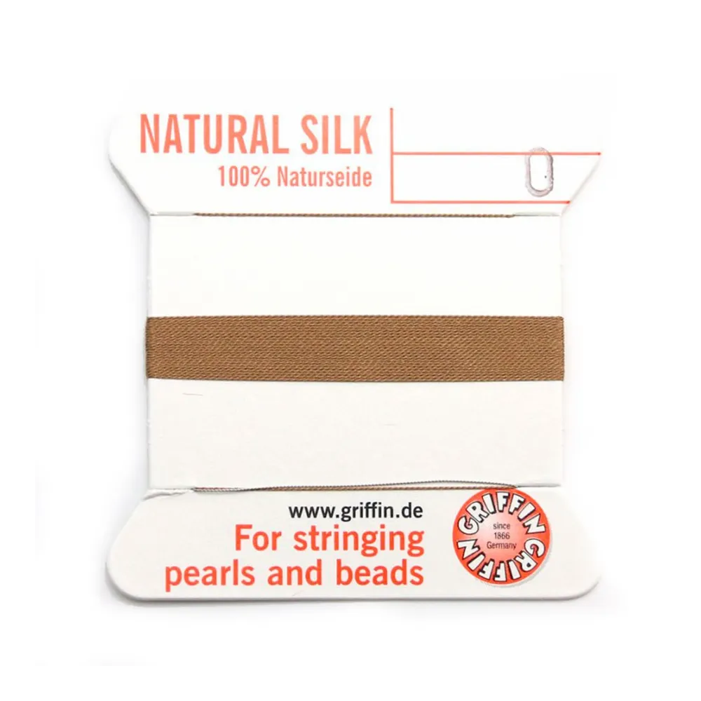 Silk bead cord 0.3mm beige x 2m
