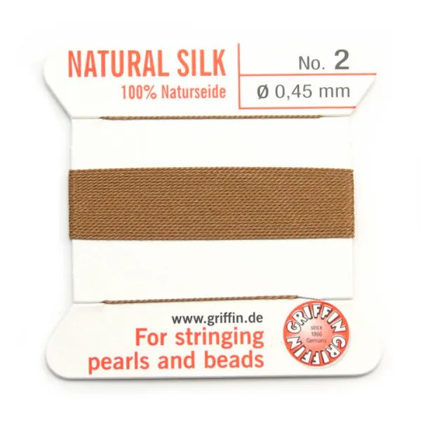 Silk bead cord 0.45mm beige x 2m