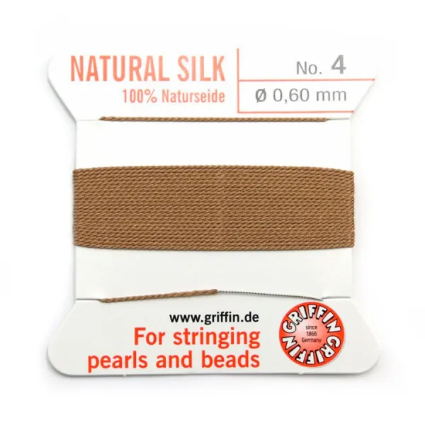 Fil du soie 0.6mm beige x 2m