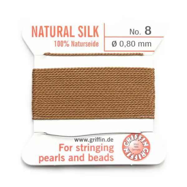 Fil du soie 0.8mm beige x 2m