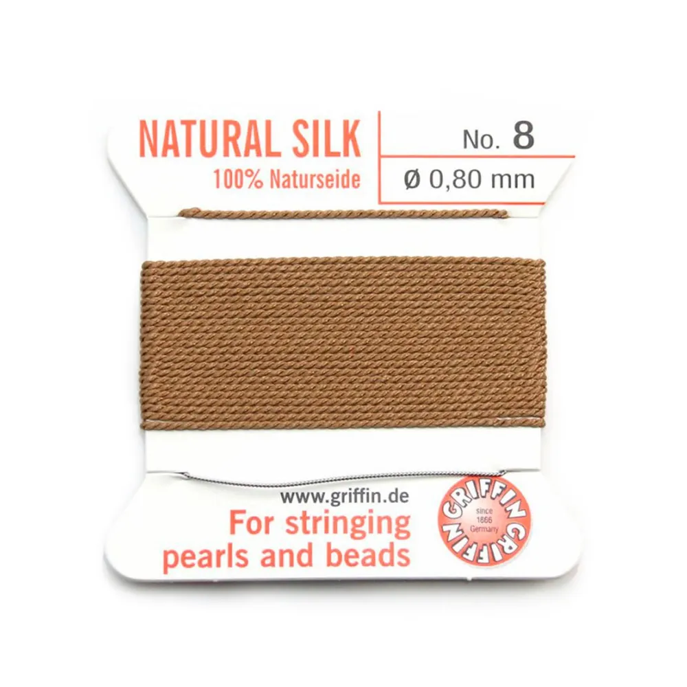 Fil du soie 0.8mm beige x 2m