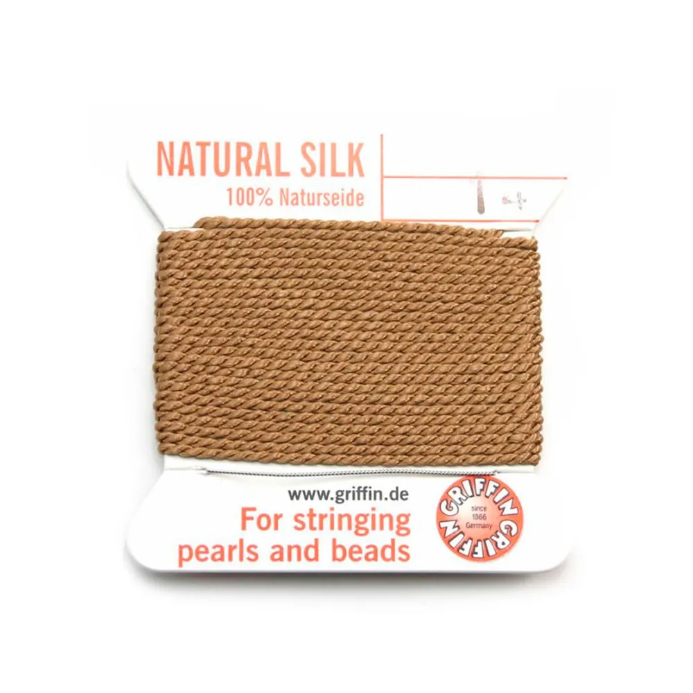 Silk bead cord 1.02mm beige x 2m