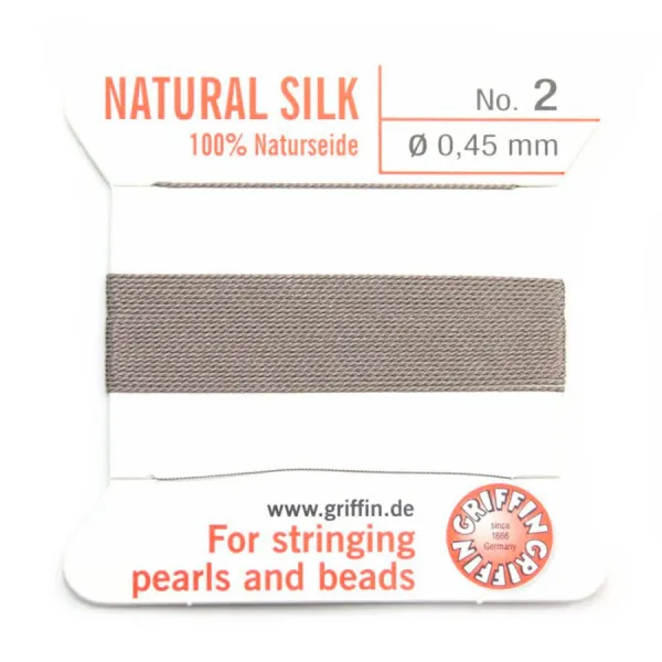 Fil du soie 0.45mm gris x 2m