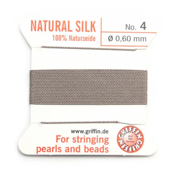 Fil du soie 0.6mm gris x 2m