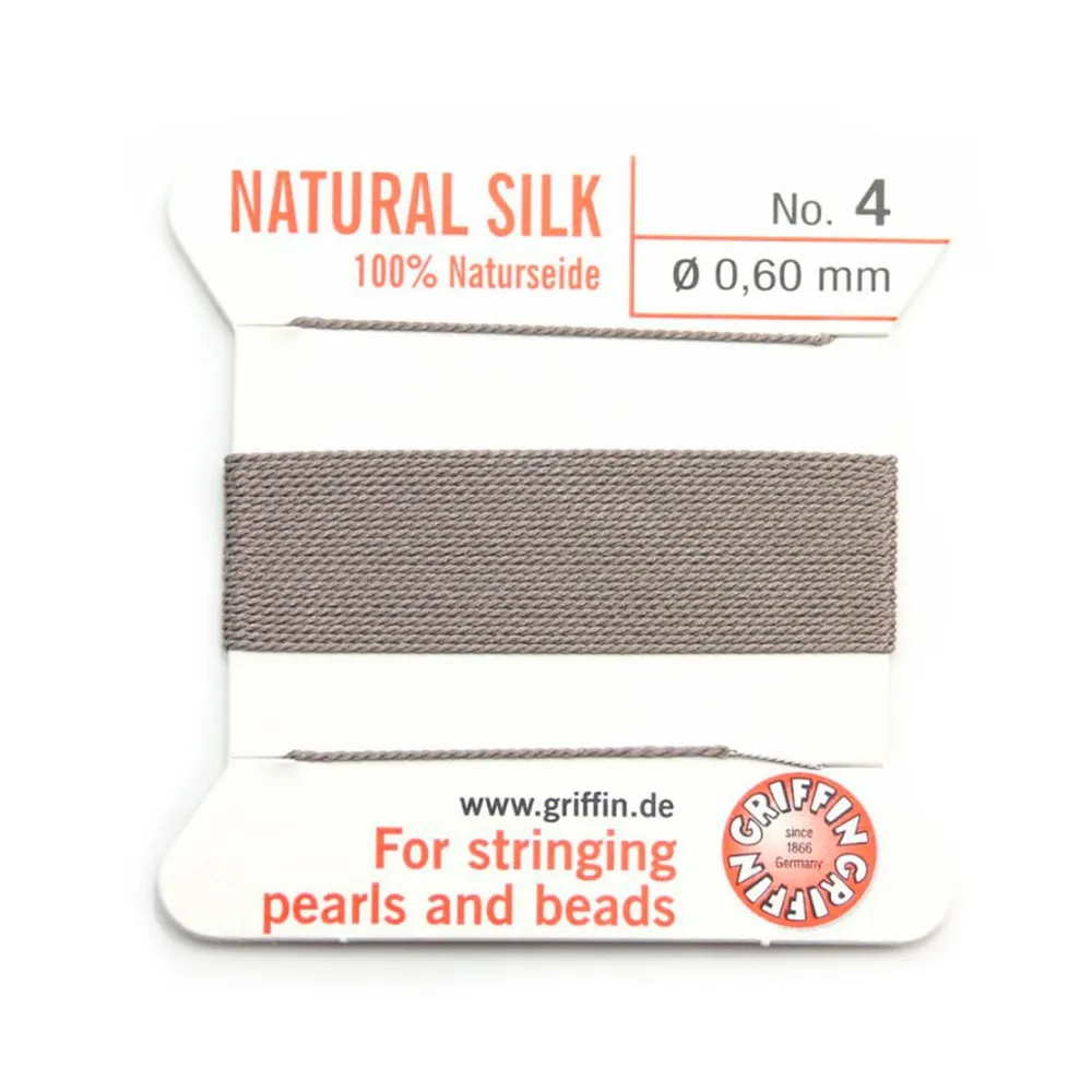 Fil du soie 0.6mm gris x 2m