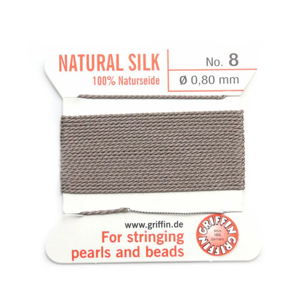 Fil du soie 0.8mm gris x 2m