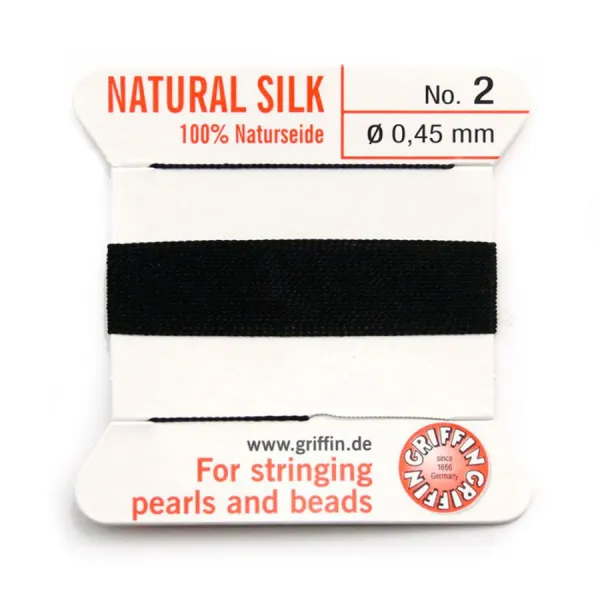 Fil du soie 0.45mm noir x 2m
