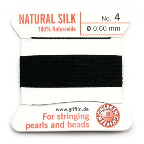Fil du soie 0.6mm noir x 2m