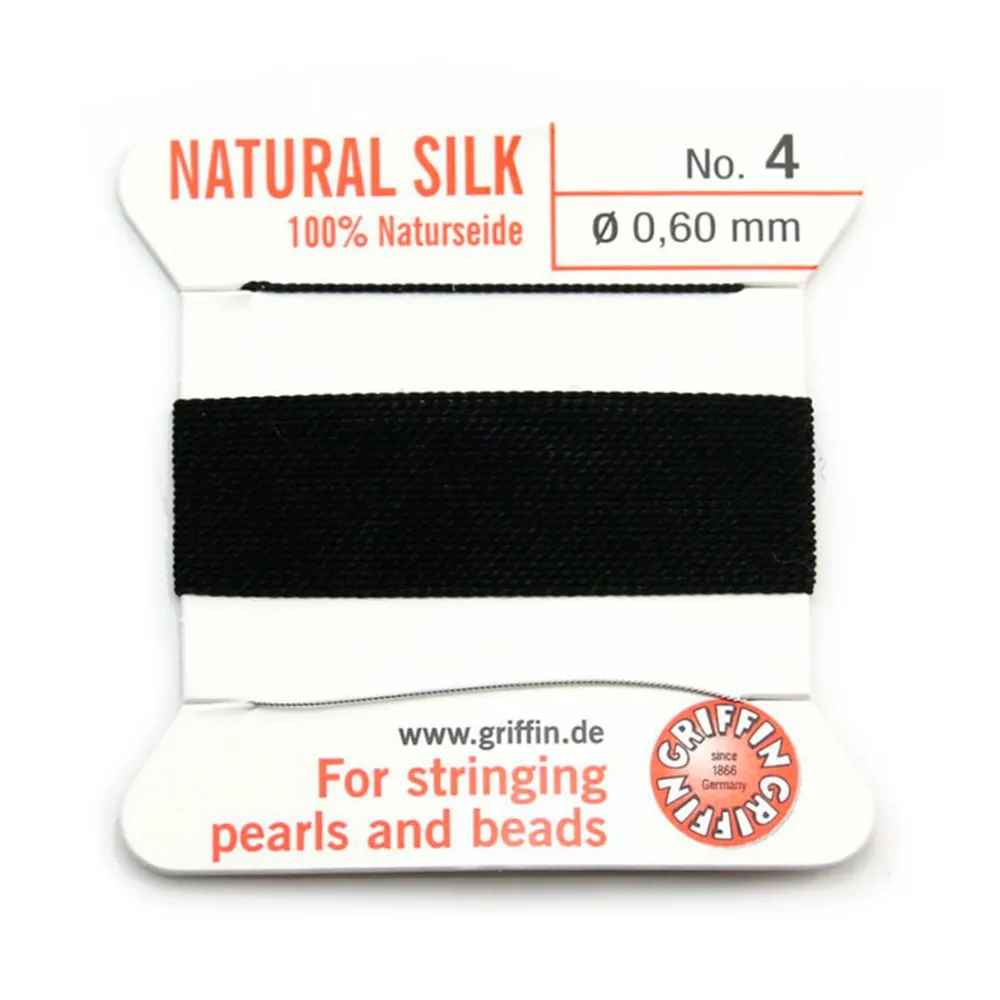 Fil du soie 0.6mm noir x 2m