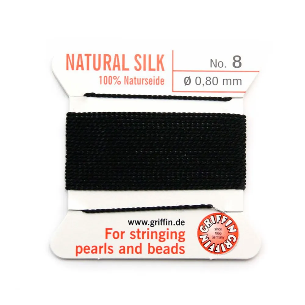 Fil du soie 0.8mm noir x 2m