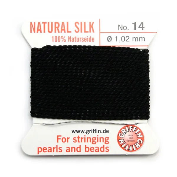 Fil du soie 1.02mm noir x 2m