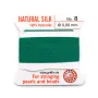 Silk bead cord 0.8mm with needle attached green x 2m