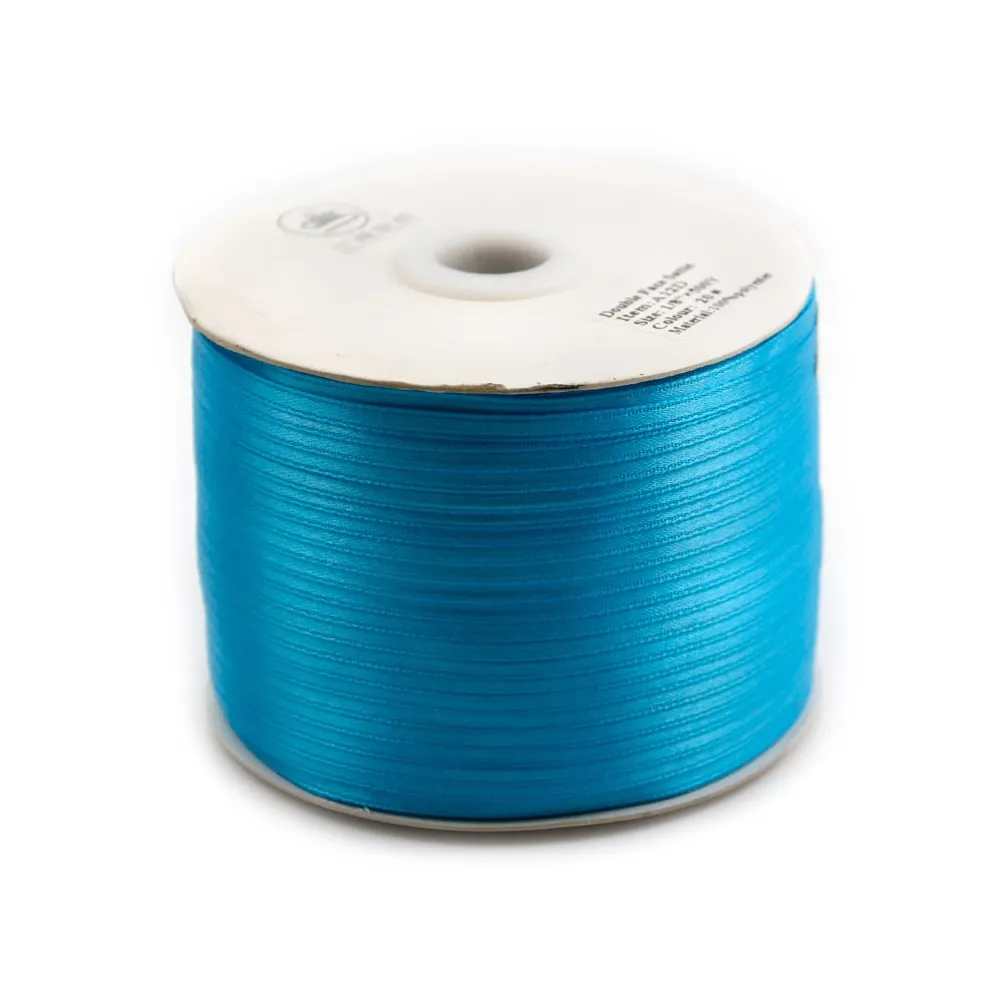 Fil polyester Double face satin 3mm Bleu ciel  x 450 m