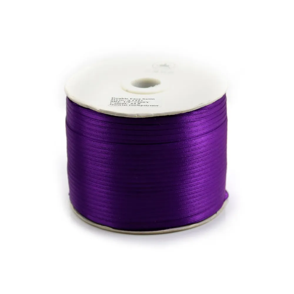 Fil polyester Double face satin violet 3mm x 450m