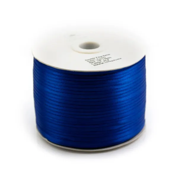 Fil polyester Double face satin 3mm Bleu marine  x 450 m