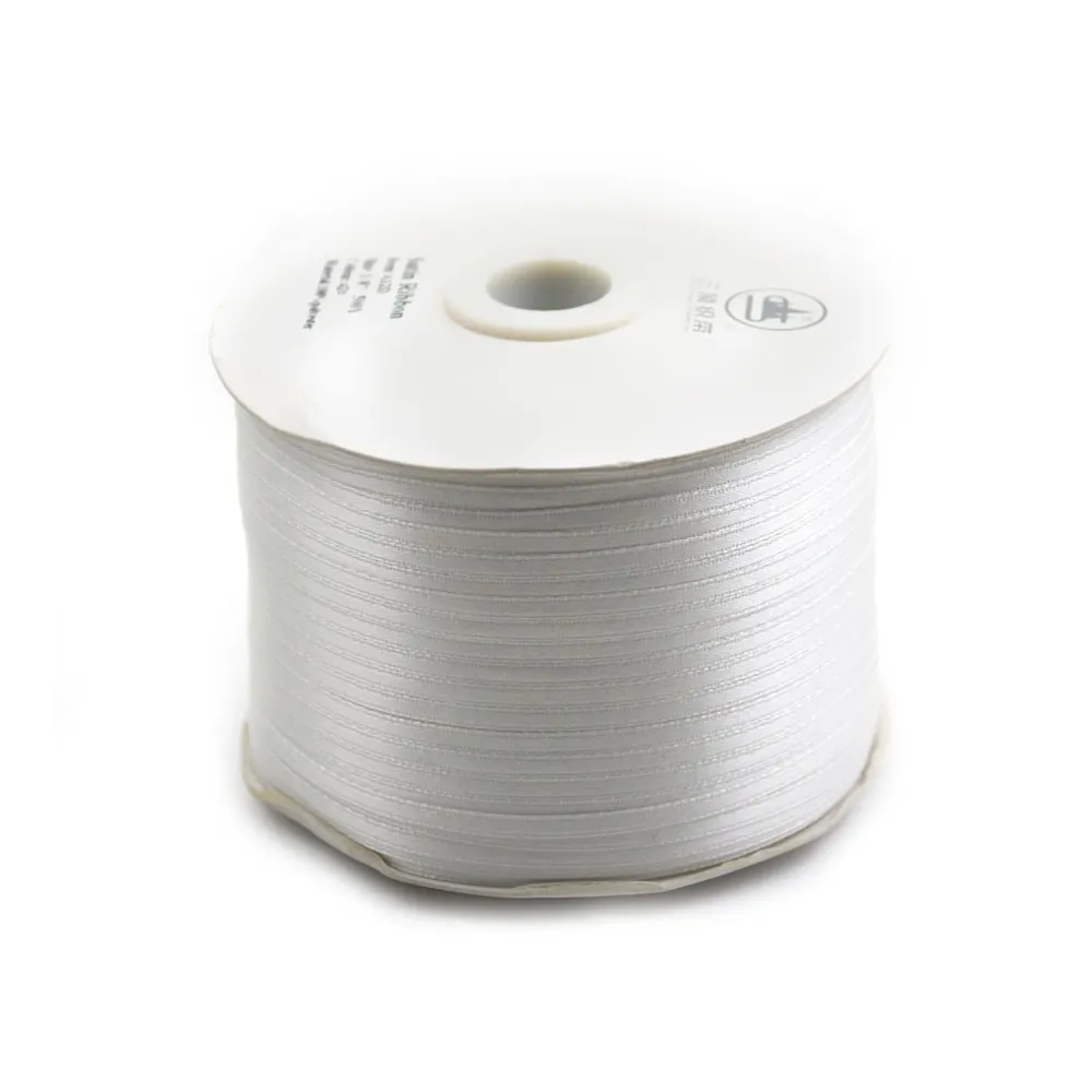 Fil polyester Double face satin 3mm blanc x 450 m