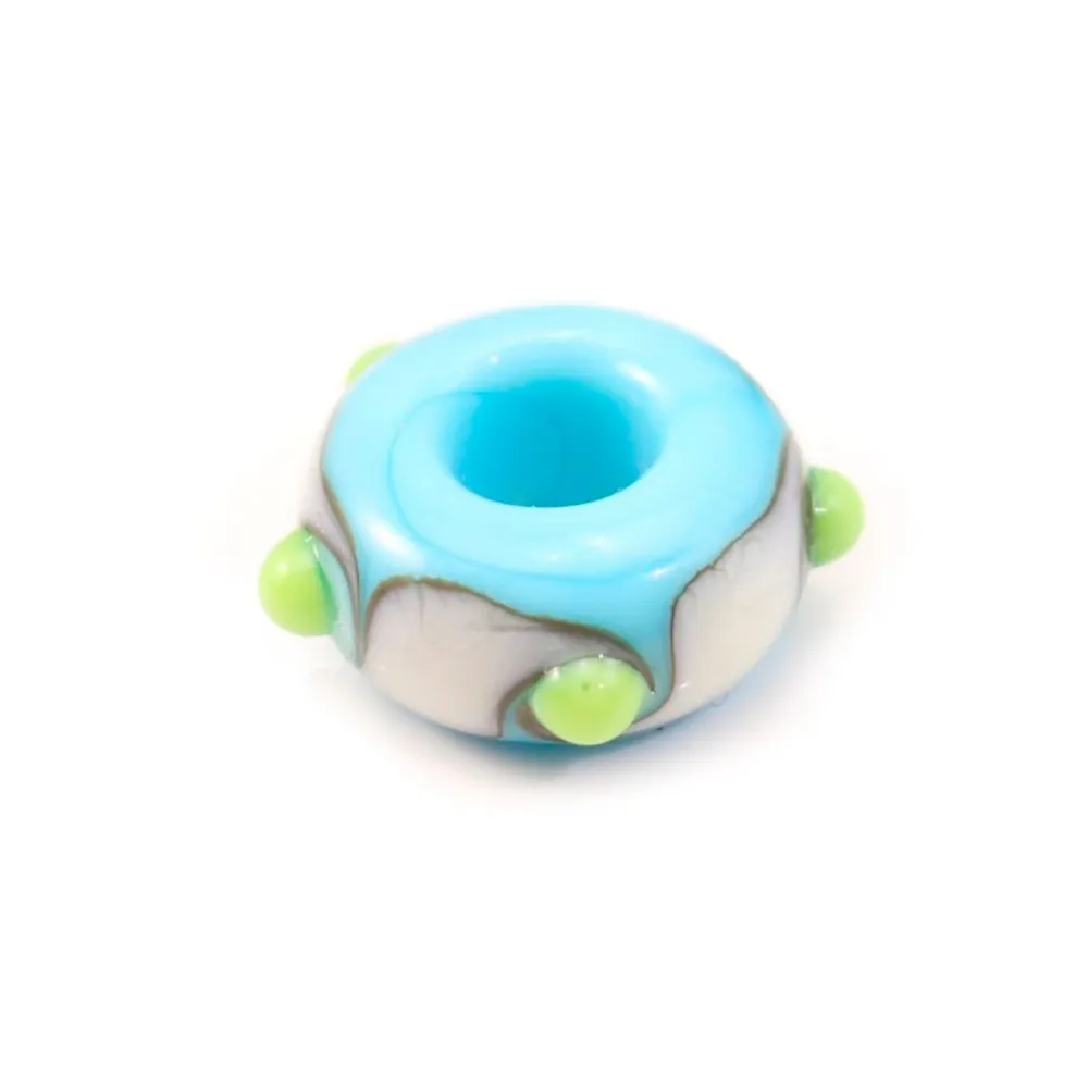 Pandora verre  5 angles bleu&vert&blanc x 1pc
