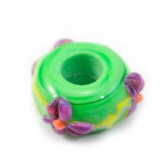 Pandora flower green&yellow&violet x1pc