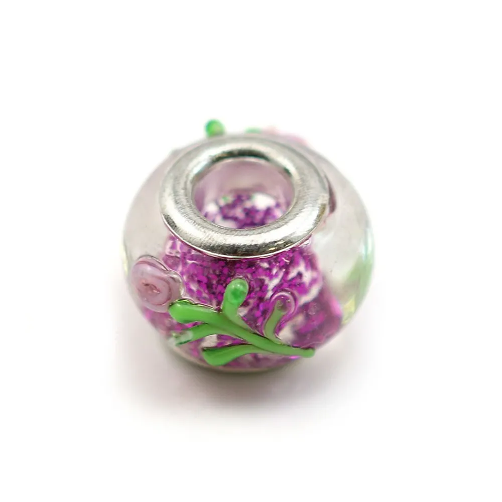 Pandora verre rose 14mm x 1pc